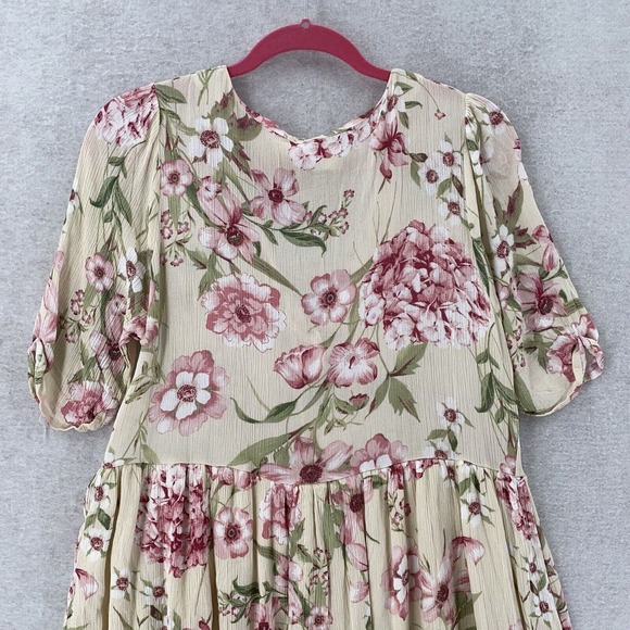 Lara Prairie Dress Women Large Cottegecore Floral Midi Button Rayon Southwestern - Picture 8 of 14